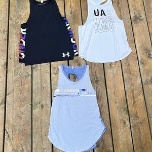 3 Under Armour athletic tanks tops, YLG/YXL